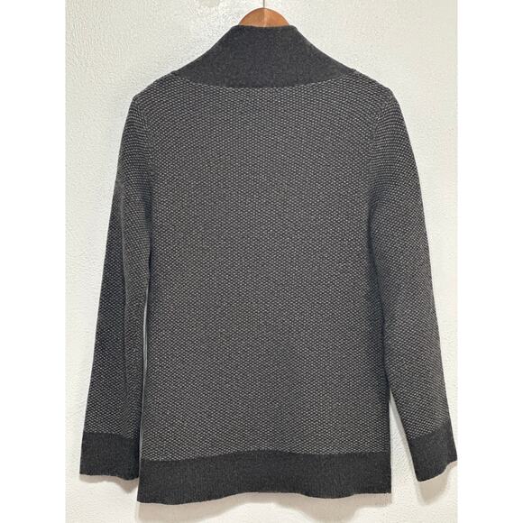 VTG Lands End Wool Blend Dad Cardigan Sweater M Grey Grandpa Preppy Classic - Picture 7 of 15